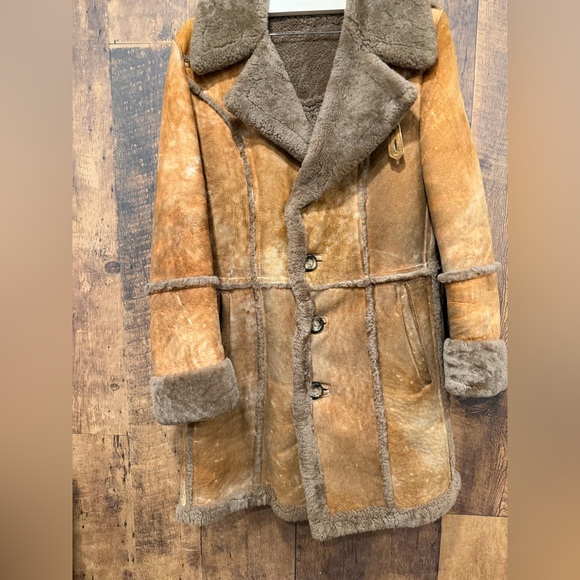 Vintage portobello sherling sheepskin jacket Marlboro man size 38 - Picture 3 of 11